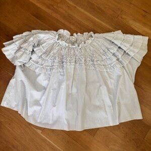 Madewell X Karen Walker Striped Ruffle Top